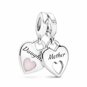 Charm Colgante Pandora Corazón Doble Madre e Hija