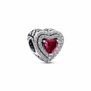 Charm Pandora Corazón Nivelado Rojo Brillante 799218C02