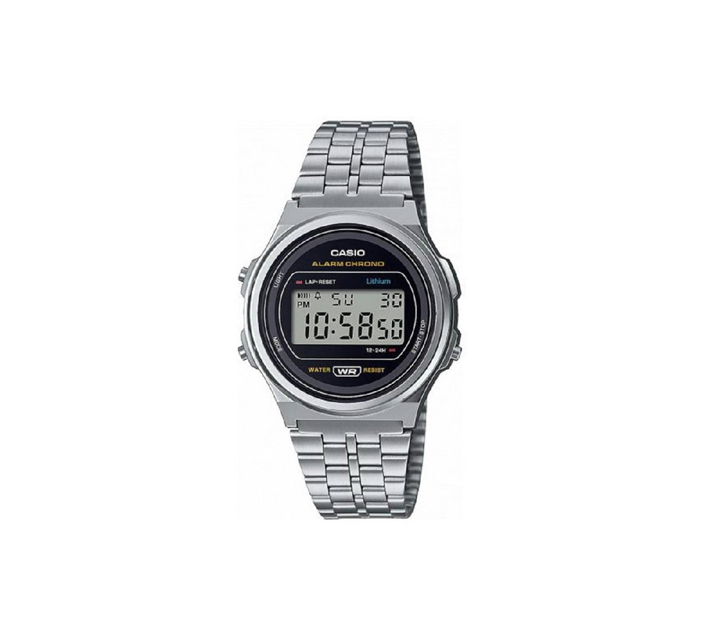 Reloj Casio Retro Unisex Vintage Acero Plateado A171WE-1AEF