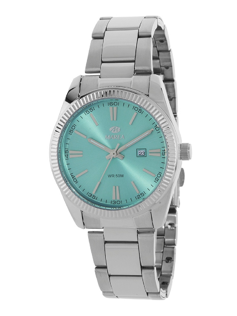 Reloj Marea Mujer Analógico Acero Plateado y Esfera Turquesa B41377/3