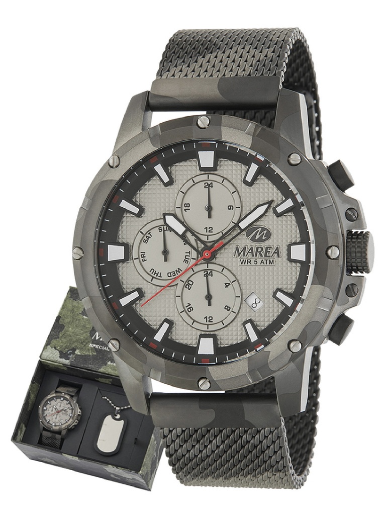 Reloj Marea Hombre Steel Special Edition + Collar de Regalo Acero  B54184/2