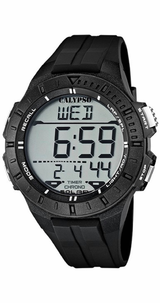 Reloj Calypso Hombre  Splash Digital Multifunción Caucho Negro K5607/6
