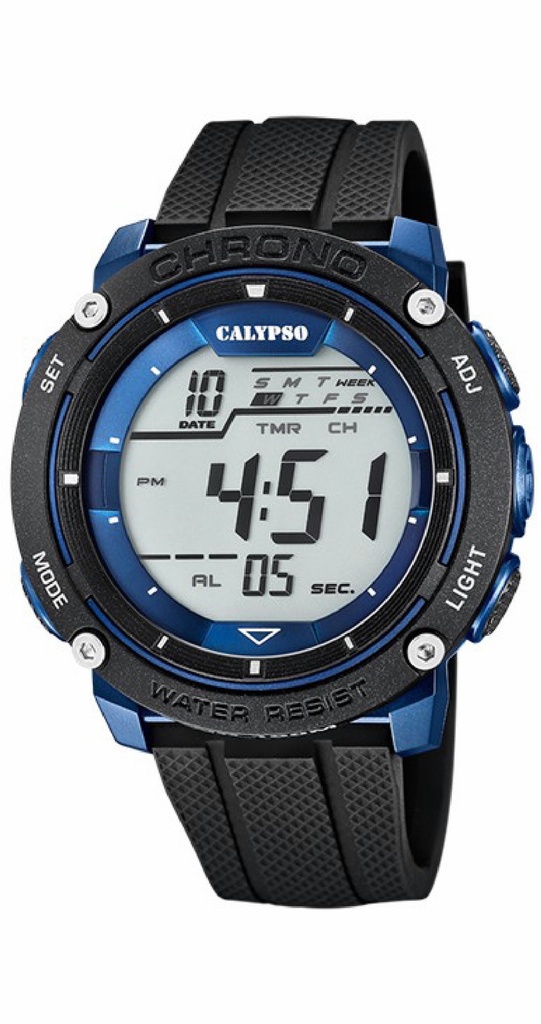 Reloj Calypso Hombre Digital Caucho Negro/Azul K5820/2