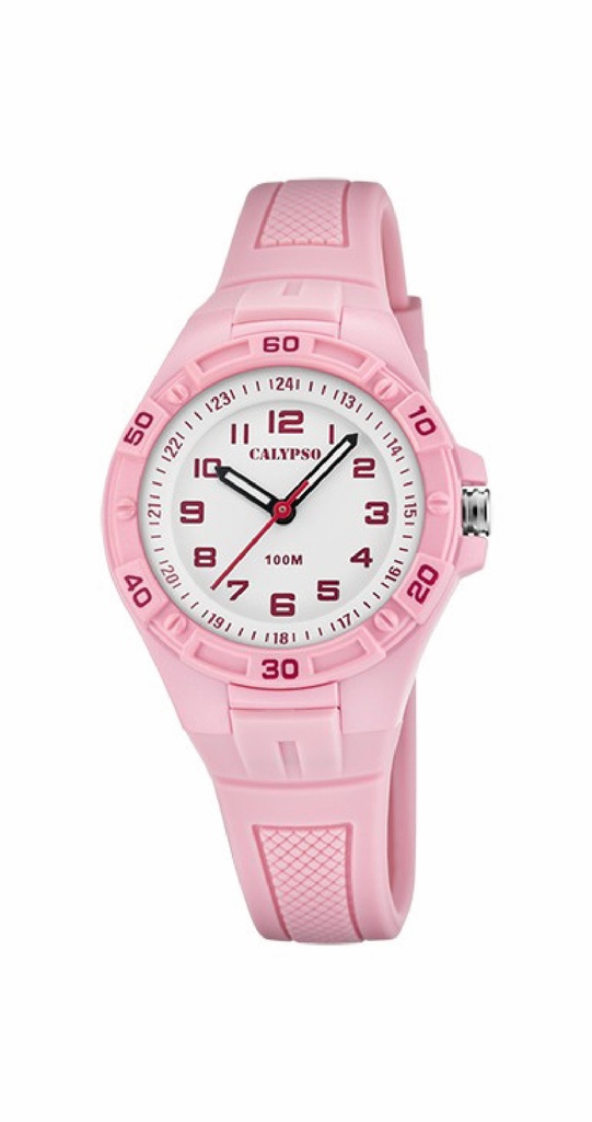 Reloj Calypso Niña Analógico Silicona Rosa ESfera Blanca K5832/2