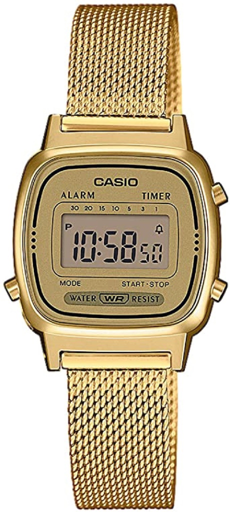 Reloj Casio Vintage Mujer Malla Milanesa IP Dorado LA670WEMY-9EF