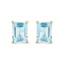 PENDIENTES LITTA FIORE ORO AMARILLO TOPACIOS AZULES