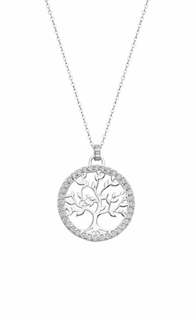 Collar Lotus Silver Árbol de la Familia Brillante LP1746-1/1