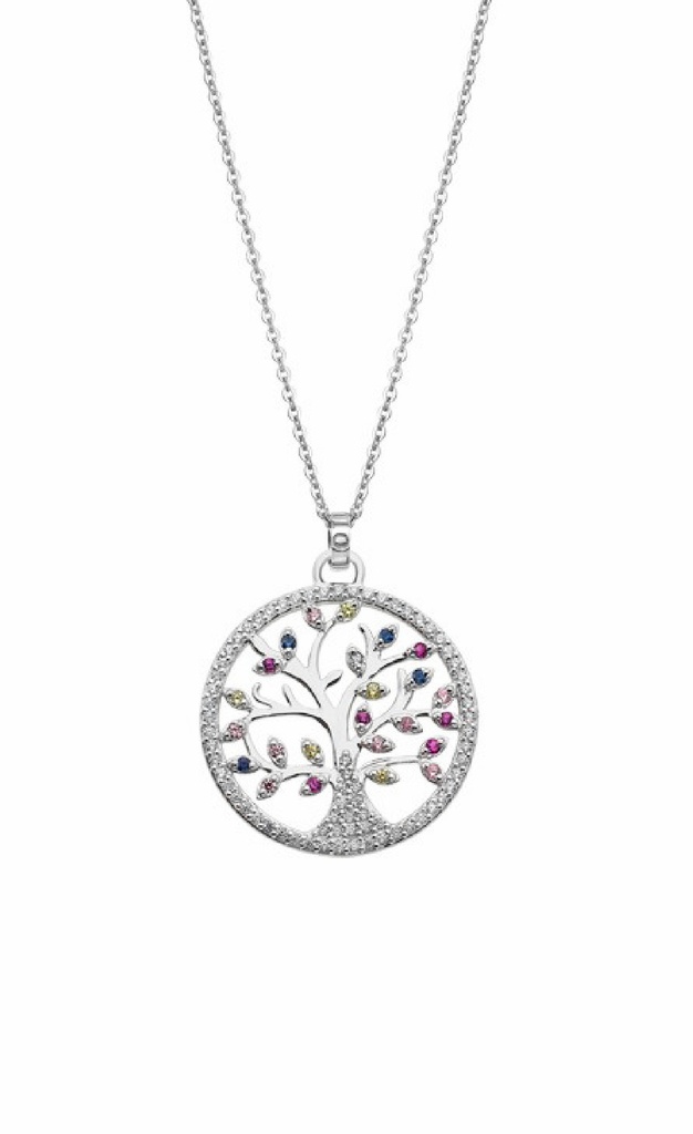 Collar Lotus Silver Árbol de la Familia Colorido LP1896-1/1