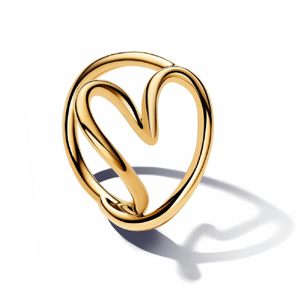 Anillo Pandora Corazón Forma Orgánica Dorado 163288C00