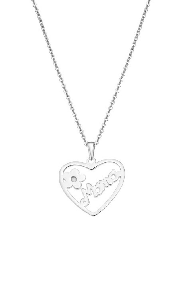 Collar Lotus Silver Mujer Corazón Mama Flor LP3231-1/1