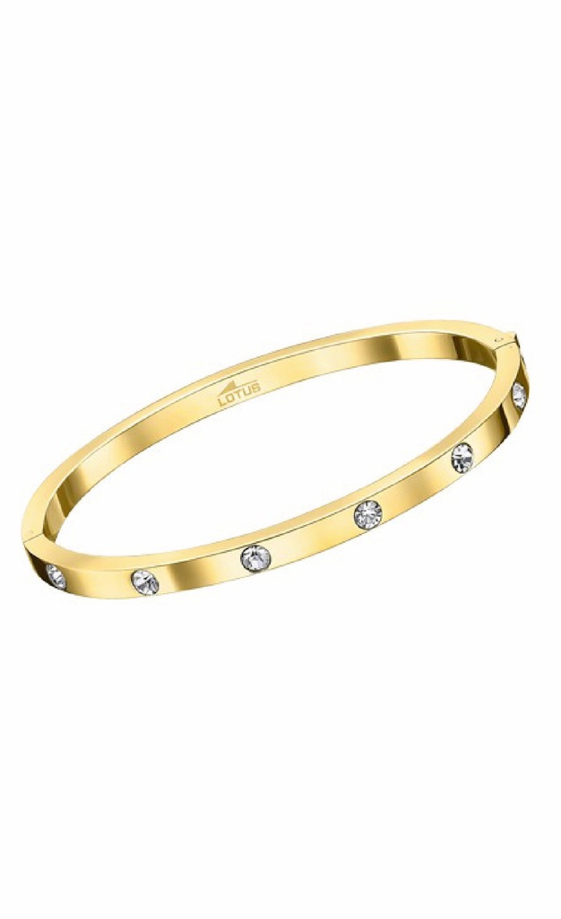 Pulsera Lotus Style Acero inoxidable IP Oro Circonitas Intercaladas LS1846-2/2