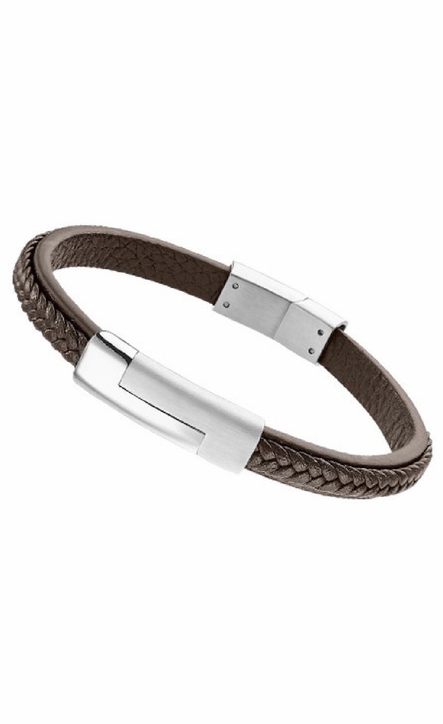 PULSERA LOTUS STYLE CAB BASIC PIEL MARRON.