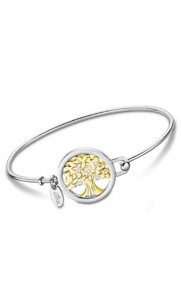 Pulsera Lotus Style Millennial Mujer Árbol de la Familia Acero Bicolor