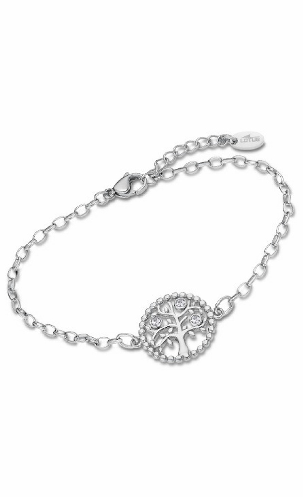 Pulsera Lotus Style Mujer Árbol de la Vida Circonita y Acero LS2194-2/1
