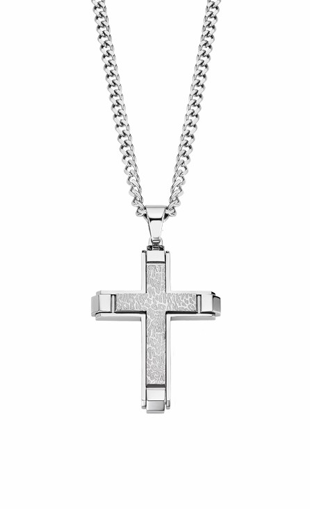 Collar Lotus Style Hombre Cruz Acero LS2256-1/1
