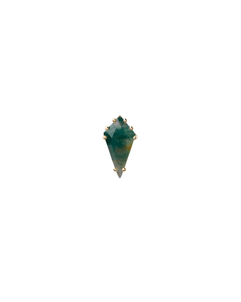 Piercing PDPaola Akiro Agata de Musgo IP Oro  18K PG01-681-U