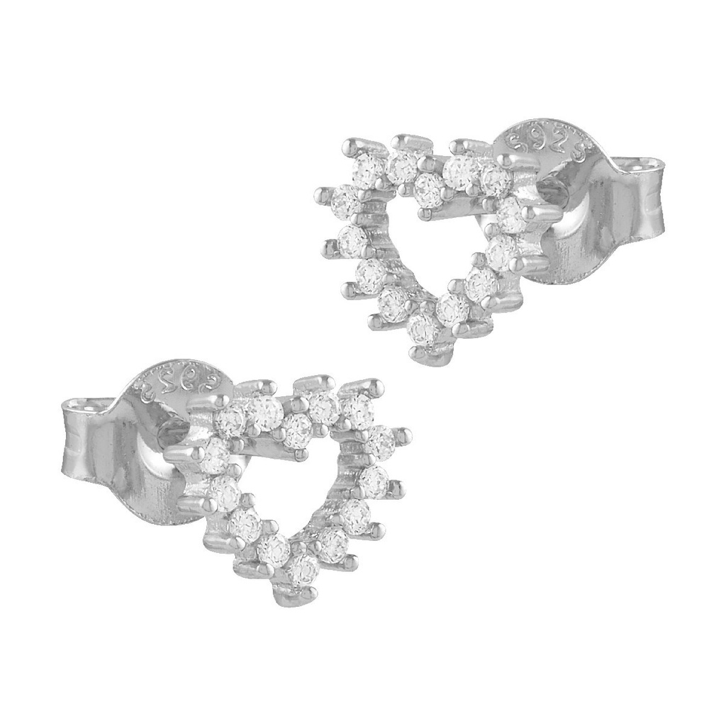 Pendientes Itemporality Corazón Plata y circonitas