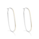 Pendientes Itemporality Óvalo plata baño bicolor dorado