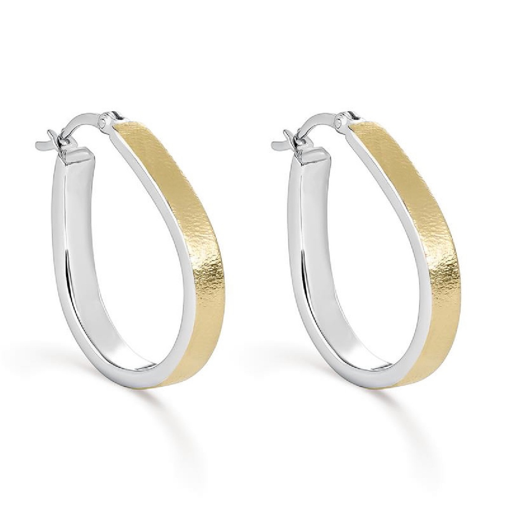 Pendientes Itemporality Gota Plata baño bicolor dorado