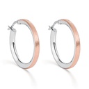 Pendientes Itemporality Aro Textura plata baño bicolor rose