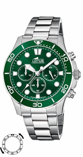 [18756/2] Reloj Lotus Hombre Excellent Multifunción Acero Esfera Verde 18756/2