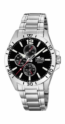 [18812/3] Reloj Lotus Hombre Acero esfera negra