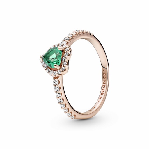 Anillo Pandora Rose Corazón verde