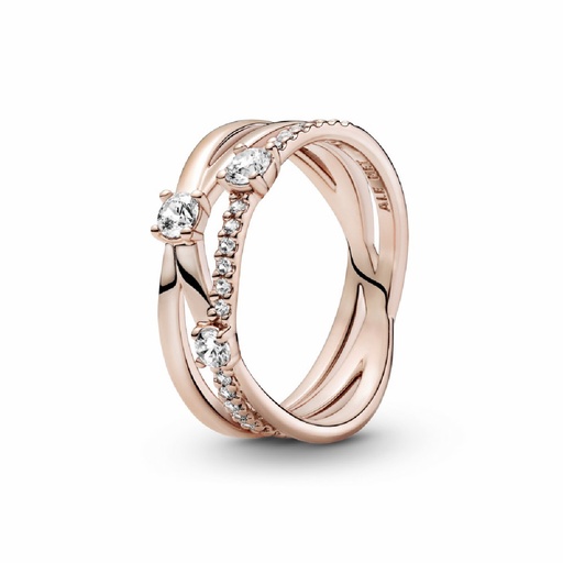 [189400C01-52] Anillo Pandora Rose Triple Banda Brillante
