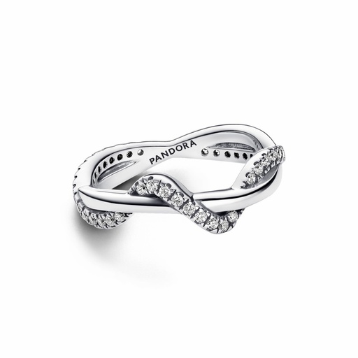 Anillo Pandora Ola Brillante Entrelazada