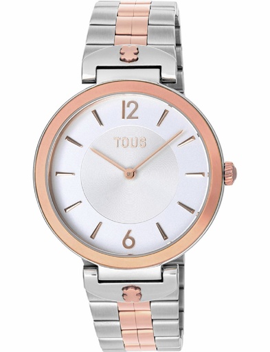 [200351071] Reloj Tous Mujer S-Band Analógico Acero Bicolor Plateado IP Rosado 200351071