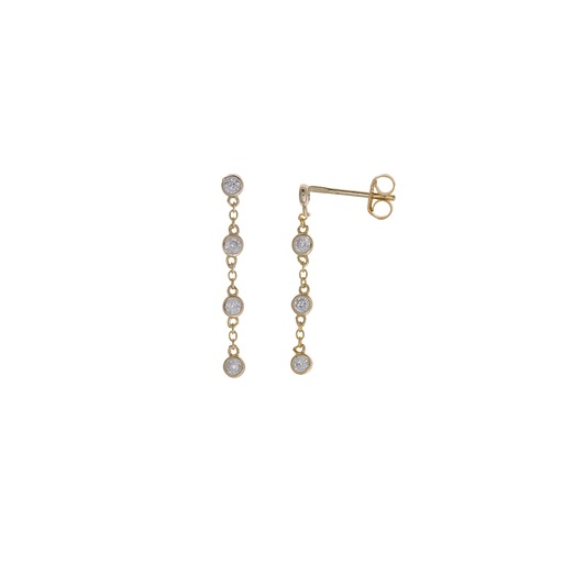 [213A0169] Pendientes Plata Chapado Dorado Cadena  C213A0169