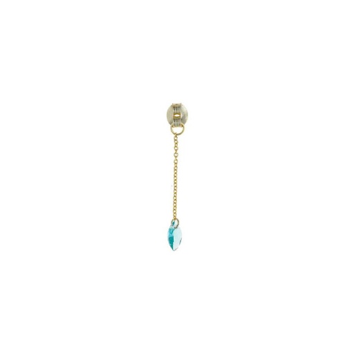 [213CH066] Charm Salvatore Plata Chapado Dorado Cadena Circonita Turquesa 213CH066