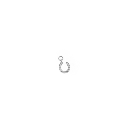 [213CH078] CHARM PLATA RODIO HERRADURA CIRCONITAS B