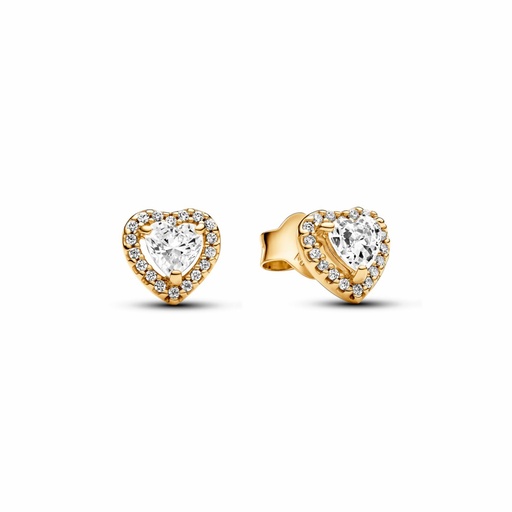 [268427C01] Pendientes Pandora Botón Corazón Elevado Brillante