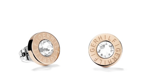 [2700752] Pendientes Botón Tommy Hilfiger Acero IP Rose Cristal Swarovski 2700752