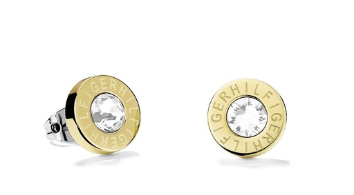 [2700753] Pendientes Botón Tommy Hilfiger Acero IP dorado Cristal Swarovski 2700753
