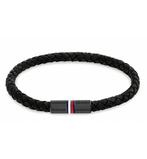 [2790459] Pulsera Tommy Hilfiger Piel Negra Cierre Acero Inoxidable 2790459