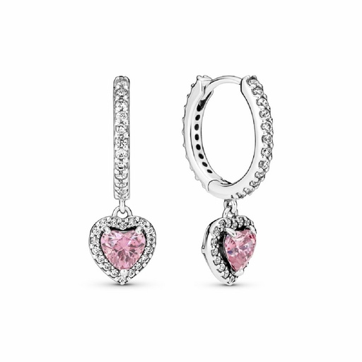 [291445C01] Pendientes Pandora Aro Corazón Halo Brillante