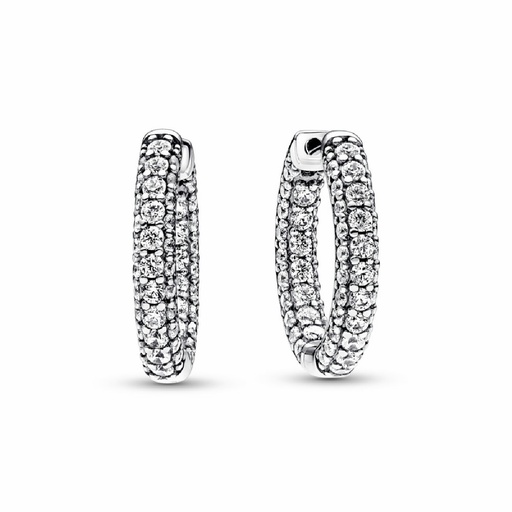 [292624C01] Pendientes Pandora Aros Plata y Fila de Circonitas