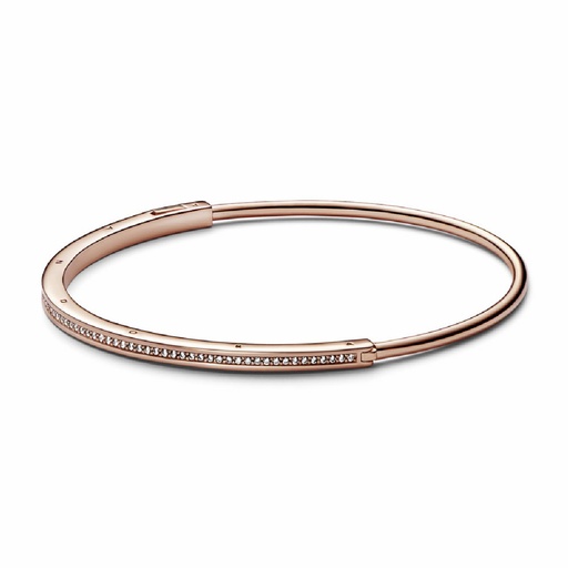 [582313C01-1] Pulsera Pandora Rose Rígida Signature I-D Pavé