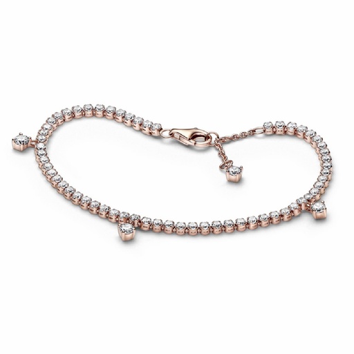 Pulsera Pandora Rose Tenis Gotas Brillantes 582401C01