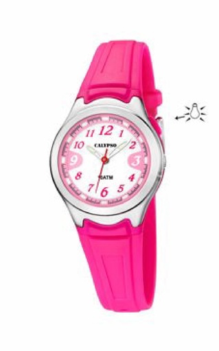 [K6067/3] Reloj Calypso NIña Sweet Time de Caucho Rosa y Esfera Blanca K6067/3