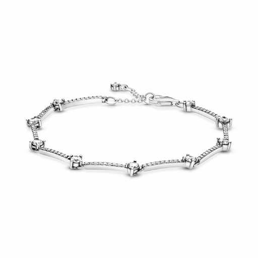 [599217C02-16] Pulsera Pandora de Líneas de Pavé Brillante