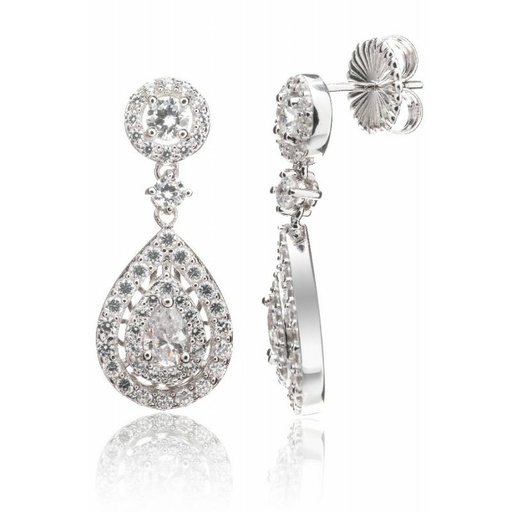 [WP016.4.3/MP] Pendientes Camaleoni Capricho Plata Rodio Lagrima Doble Cerc WP016.4.3/MP