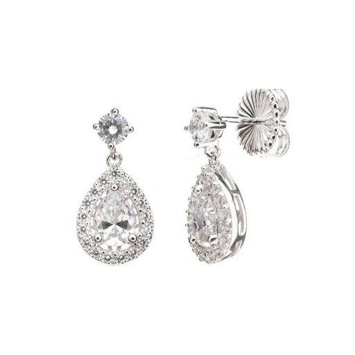 [WP019/MP] Pendientes Camaleoni Saint Michel Plata Rodio Lagrima Cerco WP019/MP