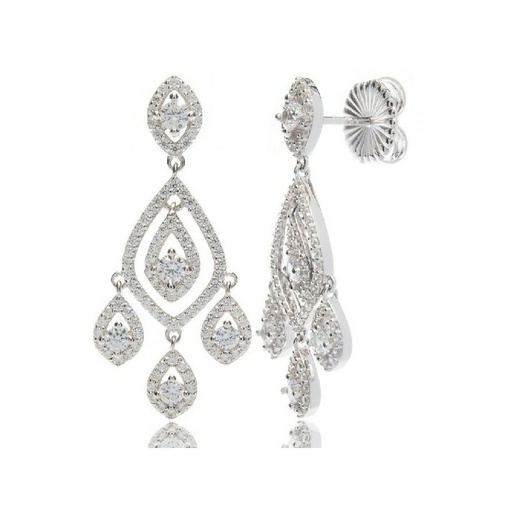 [WP037/LP] Pendientes Camaleoni Sammezzano  Plata Rodio Rombos con Cercos WP037/LP