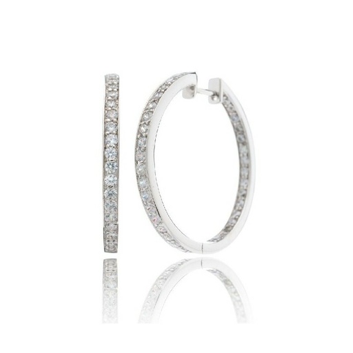 [WP047/AR] Pendientes Camaleoni Carcassone Argollas Plata Rodio 1.8mm WP047/AR