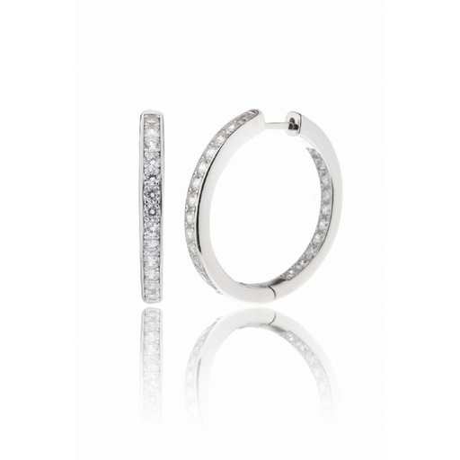 [WP071/AR] Pendientes Camaleoni Carcassone Argolla Plata Rodio Gruesa WP071/AR