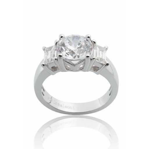 [WS002.8.00/16] Anillo Camaleoni Mysore  Plata Rodio 2 Baguettes Horizonta WS002.8.00/16