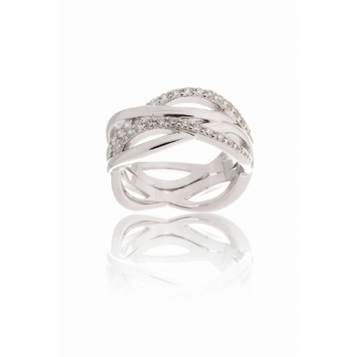 [WS032/14] Anillo Camaleoni Lara Aros Cruzados Circonitas WS032/14